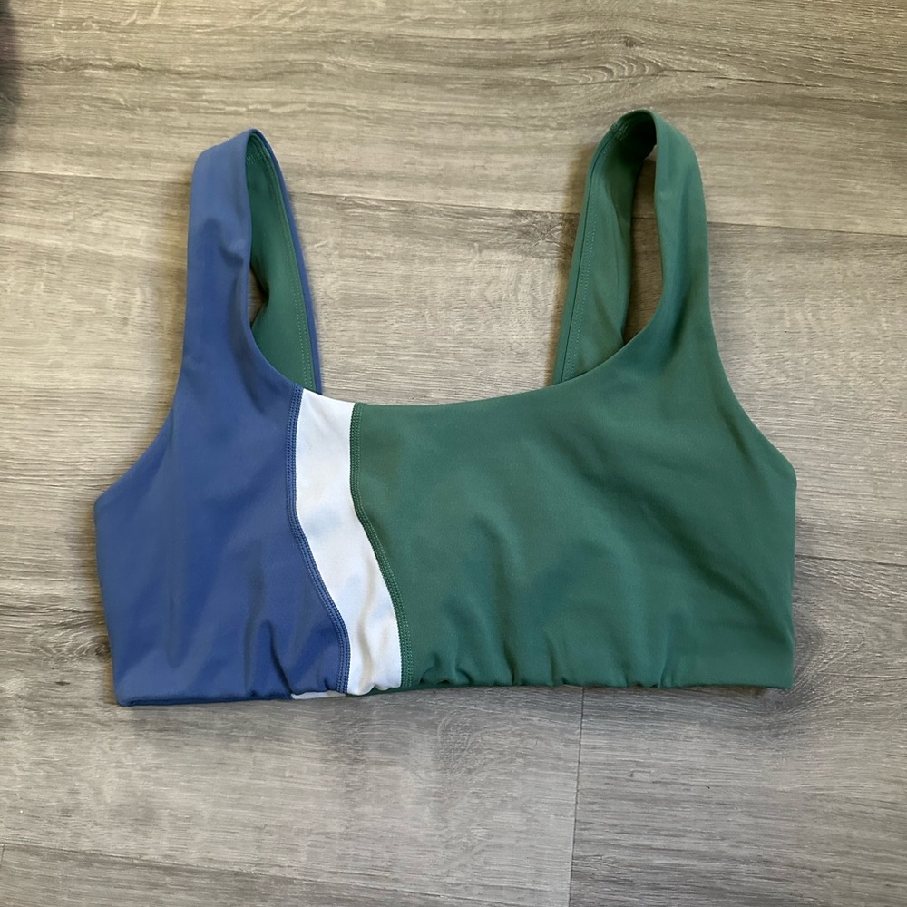 L*Space Make Waves Active Green Sports Bra Yoga Top